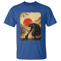 Vintage Japanese Art Samurai Warrior Black Cat T Shirt Ukiyoe Style Boop Meme