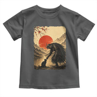 Vintage Japanese Art Samurai Warrior Black Cat Toddler T Shirt Ukiyoe Style Boop Meme