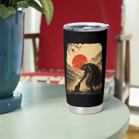 Vintage Japanese Art Samurai Warrior Black Cat Tumbler Cup Ukiyoe Style Boop Meme