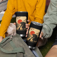 Vintage Japanese Art Samurai Warrior Black Cat Tumbler Cup Ukiyoe Style Boop Meme