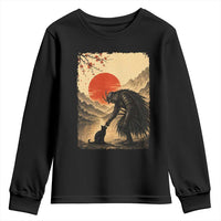 Vintage Japanese Art Samurai Warrior Black Cat Youth Sweatshirt Ukiyoe Style Boop Meme