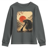 Vintage Japanese Art Samurai Warrior Black Cat Youth Sweatshirt Ukiyoe Style Boop Meme