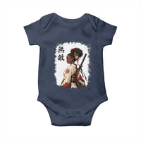 Afro African Pride Samurai Black Girl Baby Onesie Vintage Japanese Sumie Katana Graphic