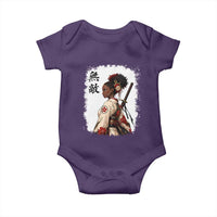 Afro African Pride Samurai Black Girl Baby Onesie Vintage Japanese Sumie Katana Graphic