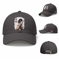 Afro African Pride Samurai Black Girl Baseball Cap Vintage Japanese Sumie Katana Graphic