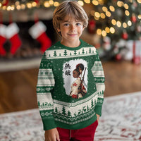 Afro African Pride Samurai Black Girl Ugly Christmas Sweater Vintage Japanese Sumie Katana Graphic