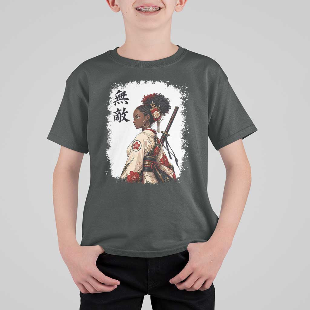 Afro African Pride Samurai Black Girl T Shirt For Kid Vintage Japanese Sumie Katana Graphic