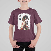 Afro African Pride Samurai Black Girl T Shirt For Kid Vintage Japanese Sumie Katana Graphic