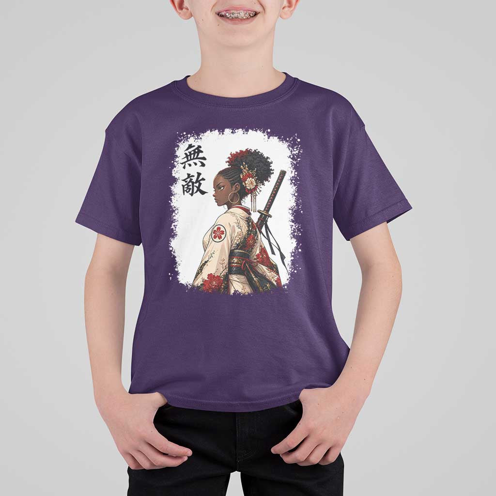 Afro African Pride Samurai Black Girl T Shirt For Kid Vintage Japanese Sumie Katana Graphic