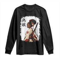 Afro African Pride Samurai Black Girl Long Sleeve Shirt Vintage Japanese Sumie Katana Graphic