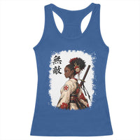Afro African Pride Samurai Black Girl Racerback Tank Top Vintage Japanese Sumie Katana Graphic