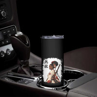 Afro African Pride Samurai Black Girl Skinny Tumbler Vintage Japanese Sumie Katana Graphic