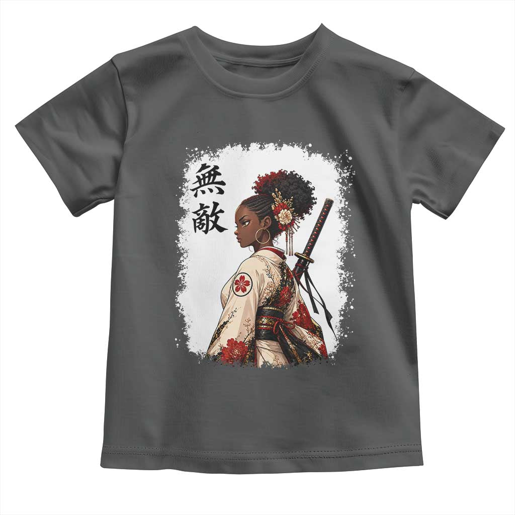 Afro African Pride Samurai Black Girl Toddler T Shirt Vintage Japanese Sumie Katana Graphic