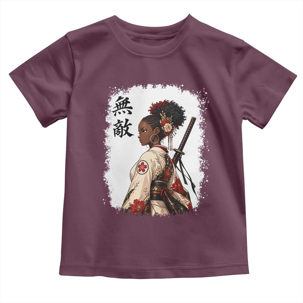 Afro African Pride Samurai Black Girl Toddler T Shirt Vintage Japanese Sumie Katana Graphic