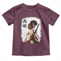 Afro African Pride Samurai Black Girl Toddler T Shirt Vintage Japanese Sumie Katana Graphic