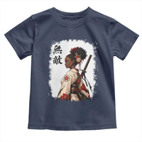Afro African Pride Samurai Black Girl Toddler T Shirt Vintage Japanese Sumie Katana Graphic