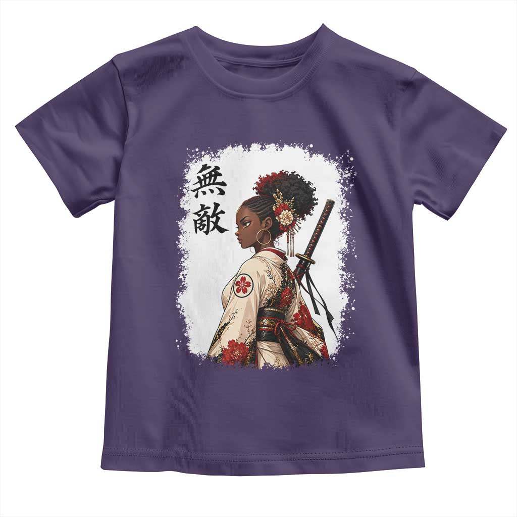 Afro African Pride Samurai Black Girl Toddler T Shirt Vintage Japanese Sumie Katana Graphic