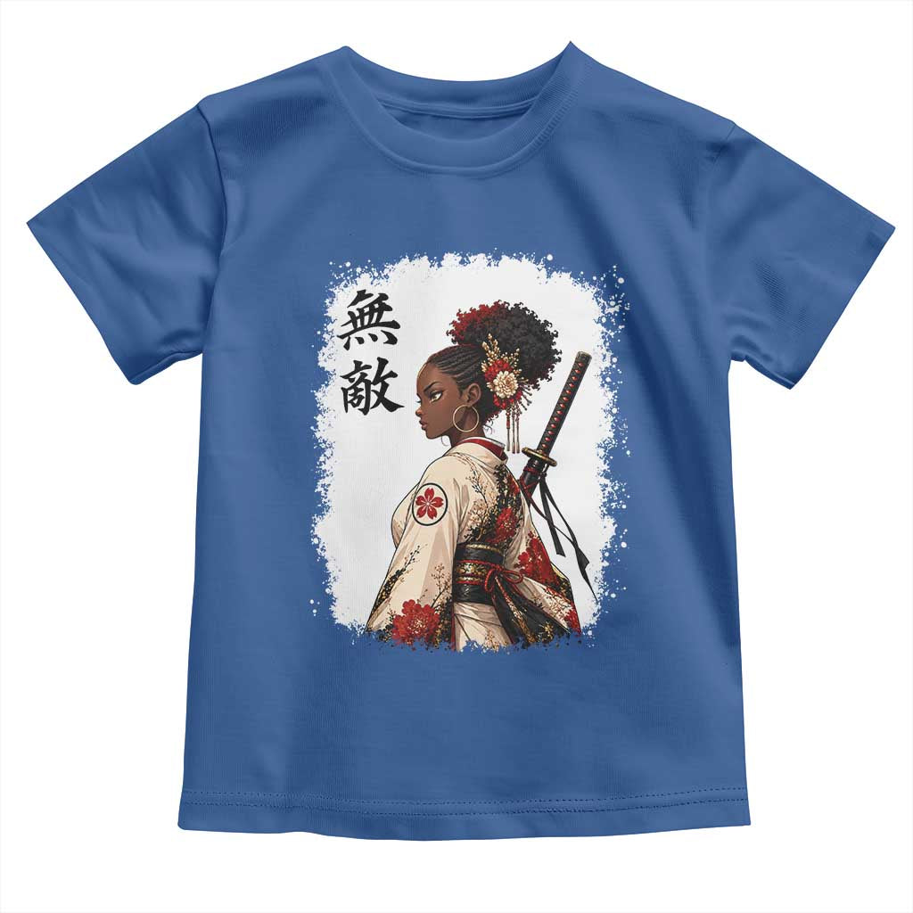 Afro African Pride Samurai Black Girl Toddler T Shirt Vintage Japanese Sumie Katana Graphic