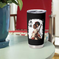 Afro African Pride Samurai Black Girl Tumbler Cup Vintage Japanese Sumie Katana Graphic