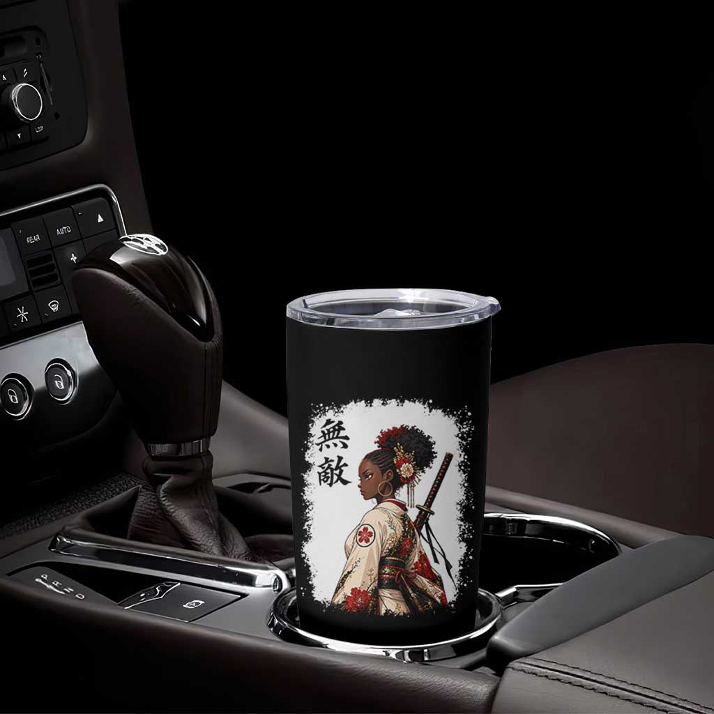 Afro African Pride Samurai Black Girl Tumbler Cup Vintage Japanese Sumie Katana Graphic