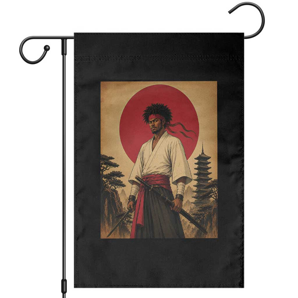 Afro American Samurai Bushido Warrior Garden Flag Vintage Japanese Ukiyoe Graphic