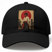Afro American Samurai Bushido Warrior Baseball Cap Vintage Japanese Ukiyoe Graphic
