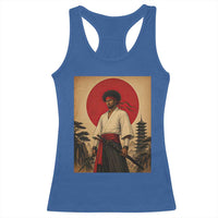 Afro American Samurai Bushido Warrior Racerback Tank Top Vintage Japanese Ukiyoe Graphic