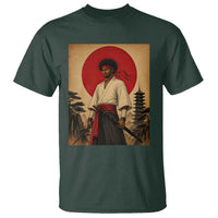 Afro American Samurai Bushido Warrior T Shirt Vintage Japanese Ukiyoe Graphic