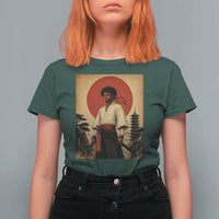 Afro American Samurai Bushido Warrior T Shirt For Women Vintage Japanese Ukiyoe Graphic