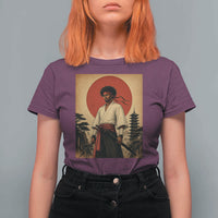 Afro American Samurai Bushido Warrior T Shirt For Women Vintage Japanese Ukiyoe Graphic