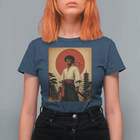 Afro American Samurai Bushido Warrior T Shirt For Women Vintage Japanese Ukiyoe Graphic
