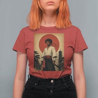 Afro American Samurai Bushido Warrior T Shirt For Women Vintage Japanese Ukiyoe Graphic