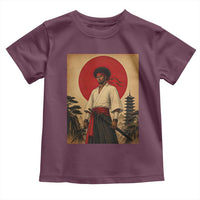 Afro American Samurai Bushido Warrior Toddler T Shirt Vintage Japanese Ukiyoe Graphic