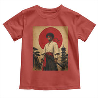 Afro American Samurai Bushido Warrior Toddler T Shirt Vintage Japanese Ukiyoe Graphic