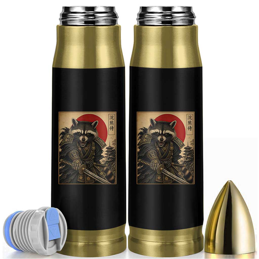 Funny Samurai Raccoon Bullet Tumbler Vintage Japanese Ukiyoe Warrior Graphic