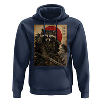 Funny Samurai Raccoon Hoodie Vintage Japanese Ukiyoe Warrior Graphic