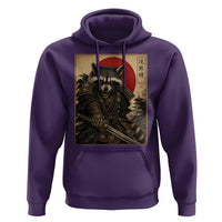 Funny Samurai Raccoon Hoodie Vintage Japanese Ukiyoe Warrior Graphic