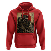 Funny Samurai Raccoon Hoodie Vintage Japanese Ukiyoe Warrior Graphic