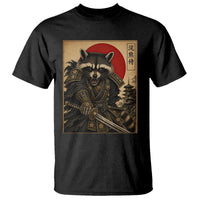 Funny Samurai Raccoon T Shirt Vintage Japanese Ukiyoe Warrior Graphic