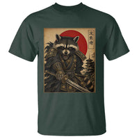 Funny Samurai Raccoon T Shirt Vintage Japanese Ukiyoe Warrior Graphic