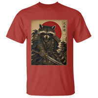 Funny Samurai Raccoon T Shirt Vintage Japanese Ukiyoe Warrior Graphic