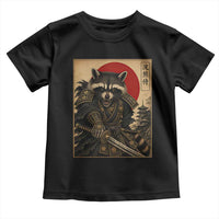 Funny Samurai Raccoon Toddler T Shirt Vintage Japanese Ukiyoe Warrior Graphic