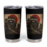 Funny Samurai Raccoon Tumbler Cup Vintage Japanese Ukiyoe Warrior Graphic