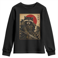 Funny Samurai Raccoon Youth Sweatshirt Vintage Japanese Ukiyoe Warrior Graphic