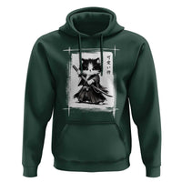 Vintage Japanese Art Samurai Cat Hoodie Sumie Kawaii Cat Lover Gift