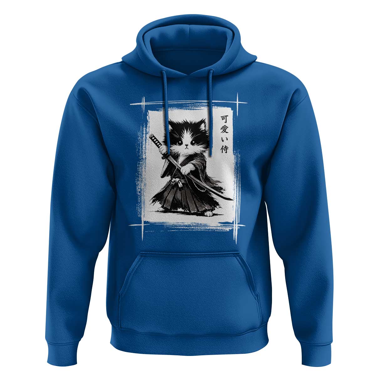 Vintage Japanese Art Samurai Cat Hoodie Sumie Kawaii Cat Lover Gift