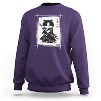 Vintage Japanese Art Samurai Cat Sweatshirt Sumie Kawaii Cat Lover Gift