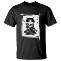 Vintage Japanese Art Samurai Cat T Shirt Sumie Kawaii Cat Lover Gift