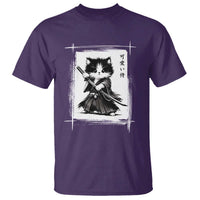 Vintage Japanese Art Samurai Cat T Shirt Sumie Kawaii Cat Lover Gift