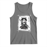 Vintage Japanese Art Samurai Cat Tank Top Sumie Kawaii Cat Lover Gift